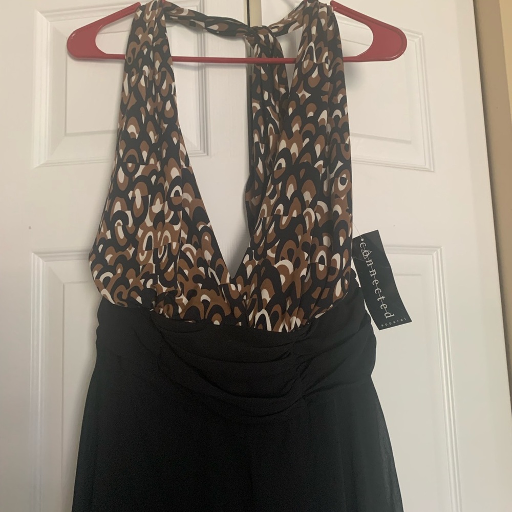 NWT Stylish Halter Dress with Patterned Top